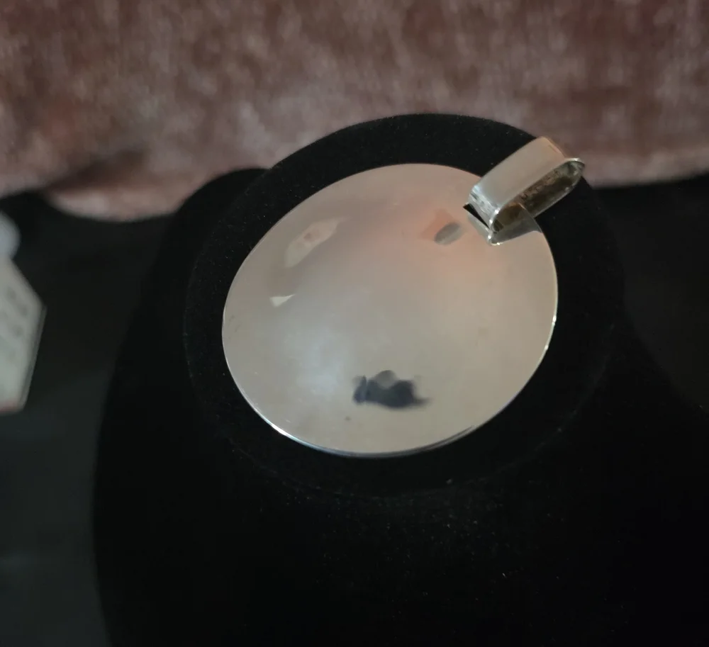 Robert Lee Morris Silver Oval Mirror Pendant